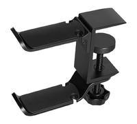 Ipetboom Support de Casque Double Réglable sans Perçage pour Bureau Crochet Multifonction en Plastique Noir Mat Rangement Casque Gaming et Audio Organisation Espace de Travail de Jeu