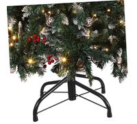 Ipetboom Support de Sapin de Noël Artificiel Peint Base Stable avec Fixation à Vis Support pour Arbre de Fête de Noël Intérieur