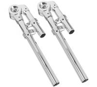 Ipetboom Support de Tom Batterie Suspendu en Métal Argenté Longueur Réglable Léger et Stable Accessoire Portable pour Instrument de Percussion Paire de Supports pour Tom Drum Matériel