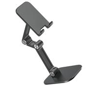 Ipetboom Support Pliable pour Téléphone Portable et Tablette Station d'accueil de Bureau Réglable Multi-Angles Coussinet Antidérapant en Silicone Emplacement de Chargement Intégré