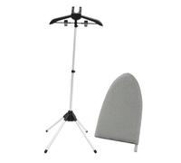Ipetboom Support Porte Planche à Repasser Pliable et Réglable pour Défroisseur Vêtements Cintre de Repassage Stable Aluminium et Plastique Stand Portable pour Usage Domestique