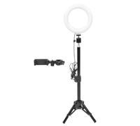 Ipetboom Support Trépied 50 CM Lampe LED Anneau Lumineux 16 CM Lumière D’Appoint à 3 Températures de Couleur Rotation 360° pour Selfie Maquillage et Diffusion en Direct Accessoires
