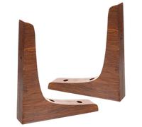 Ipetboom Supports D’Étagère en Bambou et Bois 2 Pcs Équerres D’Angle Robustes 15 CM Couleur Brun Foncé Supports de Fixation pour Tablette Rangement Mural pour Salon la Cuisine et