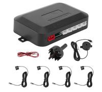 Ipetboom Système de Stationnement 12V avec 4 Capteurs de Recul Noirs Alarme Sonore de Secours pour Voiture Détection Avancée 03-25 M Avertisseur Buzzer pour Sécurité et Prévention des