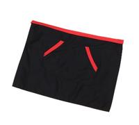 Ipetboom Tablier de Travail Unisexe Mi-Long Noir à Bordure Rouge Tablier Cuisine Court avec Poches Taille Unique pour Serveur Café Hôtel et Restauration Professionnelle