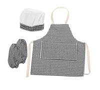 Ipetboom Tablier Garçon Fille pour Cuisine Cosplay avec et Manches Costume de Petit Chef Résistant et Confortable pour Jeu de Rôle et Pâtisserie Set Complet pour et