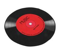 Ipetboom Tapis Rond en Vinyle Souple 60x60 Cm Antidérapant pour Salon et Salle à Manger Tapis de Tourne-Disque Décoratif Noir Doux et Facile d'entretien pour Intérieur