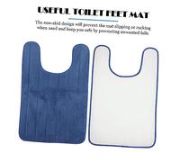 Ipetboom Tapis WC U Mousse Mémoire Antidérapant et Absorbant Coussin Confortable pour Salle de Bain Bleu Marine