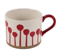 Ipetboom Tasse à Café en Grès Rustique Peinte Main avec Anse Ergonomique - Mug Céramique Bohème Multifonction pour Chocolat Chaud Thé et Yaourts - Tasse Ballon Colorée pour Maison et
