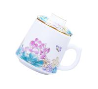 Ipetboom Tasse à Thé Céramique avec Filtre Mug Créatif avec Couvercle Tasse à Eau Quotidienne pour Bureau et Maison Design Glisse et pour Usage