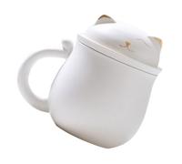Ipetboom Tasse Céramique avec Infuseur pour Thé et Café Mug à Capacité Poignée Ergonomique pour Bureau et Maison Résistance Chaleur Design Panda Zen Blanc