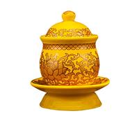 Ipetboom Tasse Céramique pour Offrandes Bouddhistes Bol Eau Lotus pour Prières et Rituels Mug Aux Vieillissements et Décoratif pour Spirituel