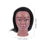 Ipetboom Tête Mannequin Coiffeur Peau Noire Avec Cheveux Naturels Et Support Petite Base Pour Entraînement Professionnel Et École De Cosmétologie
