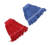 Ipetboom Têtes de Balai de Rechange Robustes pour Serpillière Professionnelle, Lot 2 Pièces Rouge et Bleu, 30x25x15 Cm, Lavables et Compatibles Balais Industriels, Nettoyage Sols