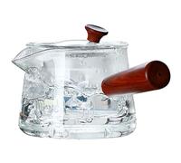 Ipetboom Théière en Verre 500 Ml Infuseur et Poignée en Bois Résistante à Haute Température Filtre Intégré pour Infusion de Thé en Vrac Usage Quotidien et Maison