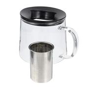 Ipetboom Théière Verre Transparent avec Infuseur Amovible Filtre Intégré pour Thé Vrac Tisanière Portable Adaptée Au Feu Direct Facile à Nettoyer pour Maison