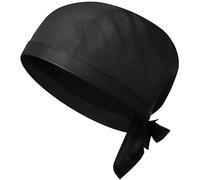 Ipetboom Toque de Chef en Coton Respirant Noir, Chapeau Unisexe pour Cuisinier, Uniforme Cuisine Professionnel, pour Restaurant et Service de Restauration, Toque Portable et Confortable