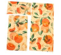 Ipetboom Torchons de Conservation des Aliments en Cire d'abeille Réutilisables, 3 Feuilles en Coton Naturel, Alternative aux Films Plastiques pour Emballages Alimentaires