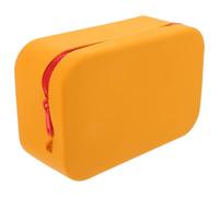 Ipetboom Trousse de Maquillage de Voyage en Silicone Orange, Grosse Capacité, Imperméable et Douce, pour Organiser et Protéger Vos Produits de Toilette à Domicile Déplacement