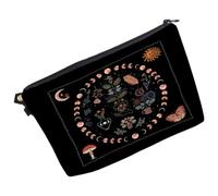 Ipetboom Trousse de Maquillage Phase Lune Zippée en Polyester Mousse Décorative et Design Unique pour Femmes, Pochette Portable pour Voyage et Usage Quotidien