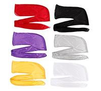 Ipetboom Turban de Pirate Élastique en Soie pour Cheveux Longs Lot de 6 Bonnets Mode Antidérapants pour Femme Chapeau de Chimiothérapie Confortable pour Sommeil et Enveloppement de Cheveux