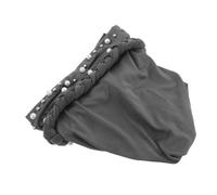 Ipetboom Turban Hijab Maille Milk Silk avec Tresse Unie et Perles Blanches Bonnet Confortable pour Femmes Adapté Cérémonies