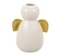 Ipetboom Vase à Bourgeon en Céramique Blanche Sculpture Ange Décorative Petit Vase Centre de Table Décoration Spirituelle pour Salon Style Shabby Chic Surface Émaillée Lisse Base