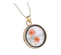 Ipetboom Verre Fleurs Séchées pour Femme Clavicule Végétal Orange