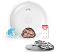 iPettie Donut Frost Distributeur automatique WiFi 6 repas avec blocs de glace pour animaux âgés et hebdomadaires, minuterie programmable avec contrôle par application, peut contenir 6 x ½ lb de