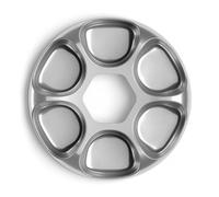 iPettie Plateau de nourriture de rechange amélioré pour mangeoire automatique pour chat en forme de donuts Frost - Acier inoxydable 304 résistant à la corrosion, 6 portions isolées, étanche et passe