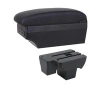 IPEVMLZ Boîte À Accoudoir Auto Pour VW Pour Polo 2019 2020 2021 2022 2023 2024 Boîte De Rangement Interface USB(Ligne noire E1)