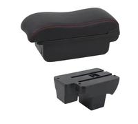 IPEVMLZ Boîte À Accoudoir Auto Pour VW Pour Polo 2019 2020 2021 2022 2023 2024 Boîte De Rangement Interface USB(B2 Red Lin)
