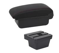 IPEVMLZ Boîte D'accoudoir Auto Pour Chery Pour Tiggo 3X Pour Tiger 2 Cuir Console Centrale Boîte De Rangement(Ligne rouge B1)