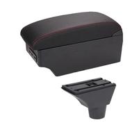 IPEVMLZ Boîte D'accoudoir Central De Voiture Pour Opel Pour Meriva Boîte Console Centrale Support De Coude De Bras Étui De Rangement(C-Black red line)