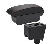 IPEVMLZ Boîte De Rangement D'accoudoir Central Pour N&issan Pour Almera G15 Accoudoir Auto Accessoires Auto(B1 Noir rouge 3USB)