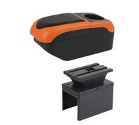 IPEVMLZ Boîte De Rangement Voiture Pour Vauxhall Pour Opel Pour Adam Pour Astra J H G Pour Corsa D C GTC Mokka X Insignia Console Centrale(Noir orange)