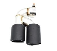 IPEVMLZ Embout D'échappement Double Pour F20 118i Série 1 Silencieux En Acier Inoxydable Et Fibre De Carbone Accessoires Automobiles(Texture en fibre de carbone)