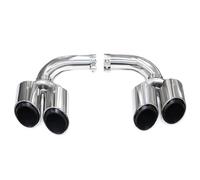 IPEVMLZ Embout D'échappement Pour Cayenne 9Y0 SUV 3.0 2018+ Hybride Essence Embout De Silencieux Embout De Système D'échappement Accessoires Auto(Argent,Petrol)
