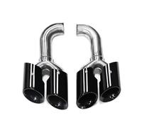 IPEVMLZ Embout D'échappement Quad Pour Cayenne 958 2011 2012 2013 2014 En Acier Inoxydable 304 Pour Silencieux(Black Long)