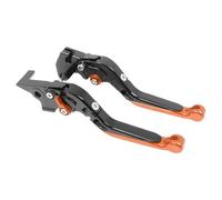 IPEVMLZ Levier De Frein Et D'embrayage Extensible Et Réglable Pour Moto Pour Suzuki Pour Hayabusa GSXR1300 GSXR 1300 1999-2006 2007(Noir orange)