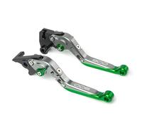 IPEVMLZ Levier De Frein Et d'embrayage Rétractable Et Pliable Réglable pour Moto pour Kawasaki Z900 Z 900 2017-2020 2022 2023 2024 Levier(Titanium Green)