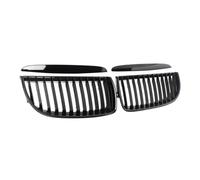 IPEVMLZ Noir Brillant Jupes De Pare-chocs Avant Style Ligne Simple Double Grilles Accessoires Pour 3-Series E90 E91 2005-2008(Noir brillant,Single)