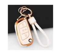 IPEVMLZ pour C1 C2 C3 C4 C5 pour XSARA pour PICA Étui De Clé Voiture TPU Coque Porte-clés Sac Accessoires(White Gold,1 Jeu)