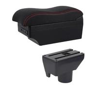 IPEVMLZ Pour Toyota Pour Yaris Pour Vitz Boîte De Repose-bras Pour Voiture Boîte De Rangement De Console Centrale(Ligne rouge E2)