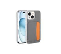 iPhone 13 Case with Card Holder, X-Card, PU Leather Cover Brown