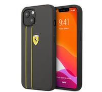 iPhone 13 - Cuir gris rayé en relief - Ferrari