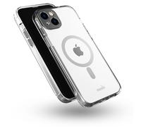 iPhone 14 Plus Coque Transparente MOSHI iGlaze MagSafe avec Cache Caméra en Aluminium Anodisé (Cache Caméra Anthracite)