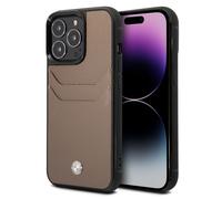 Iphone 14 Pro Max Coque Cb Bmw Signature Collection En Cuir Véritable (Taupe)