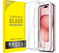 Iphone 15 6.1 Inch Screen Protector, Bubble Free, Tempered Glass Film With Easy Installation Tool, Case Friendly, Hd Clear, Pack Of 2