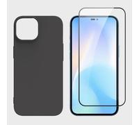 Iphone 15 - Pack Coque Tpu Recyclé Noire Mate + Verre Trempé 9h Anti-Rayures - Coque Antidérapante, Éco Compostable, Emballage Kraft